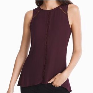 White House Black Market Purple Cut Out Top